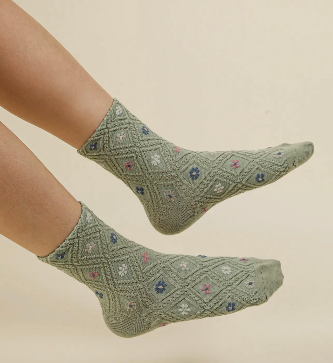 Floral sage sock